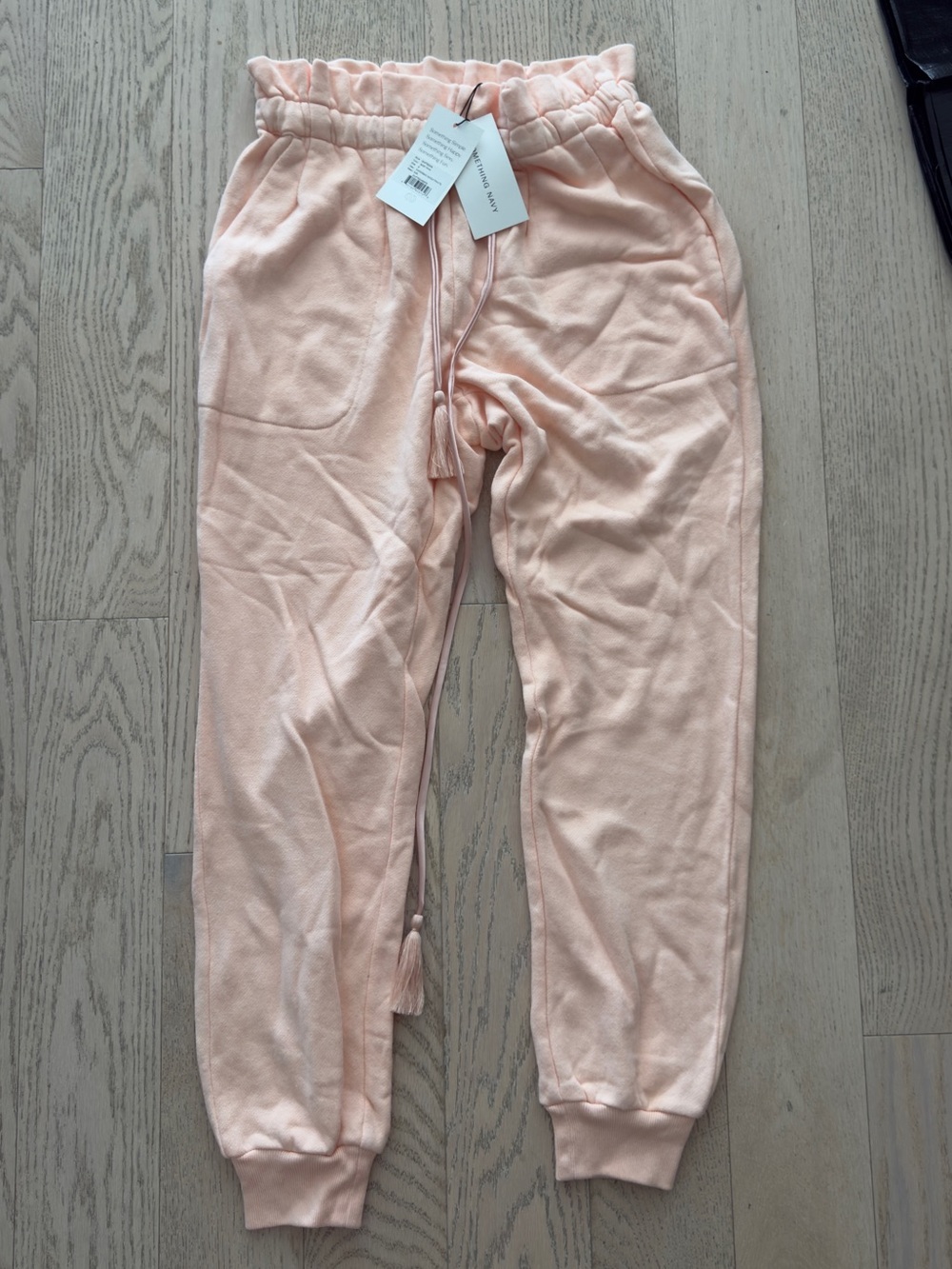 NWT Something Navy Blush Pink Drawstring Joggers